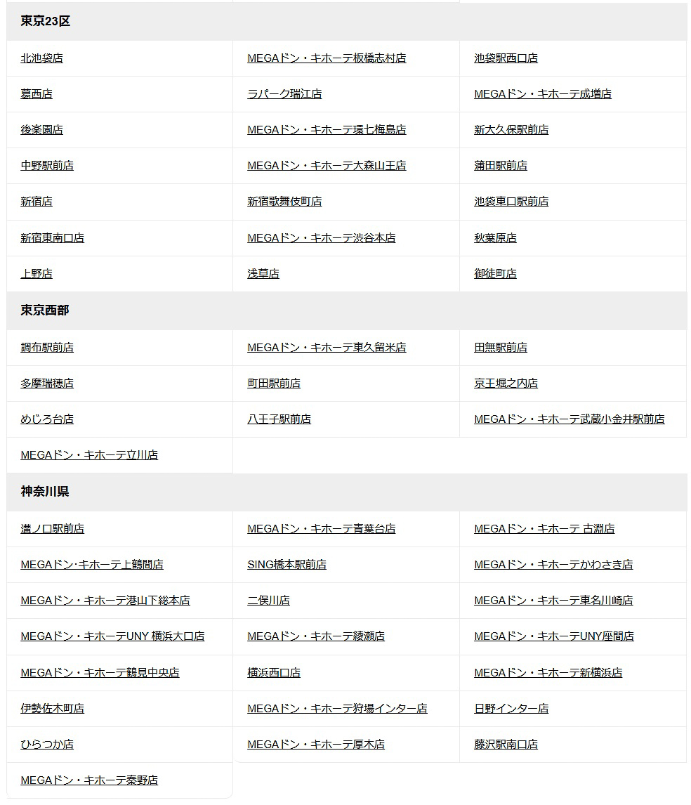 「ドラえもん」アイテムを販売するドン・キホーテ店舗リスト