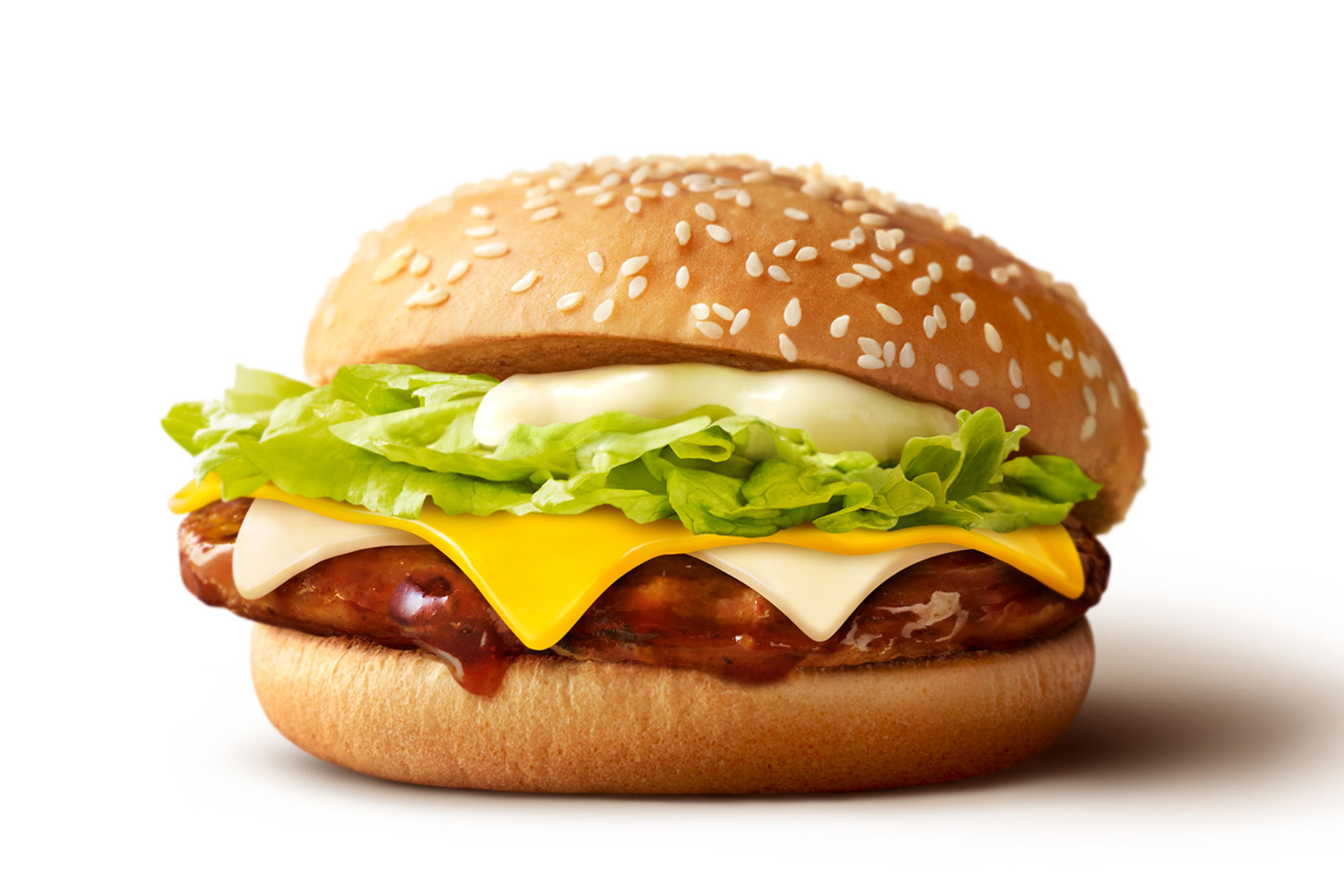 「てりやきマックバーガー」にホワイトチェダーチーズとチェダーチーズをプラス