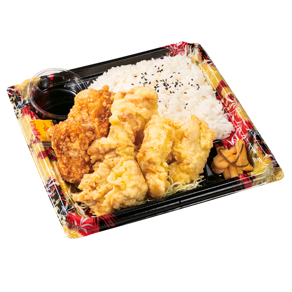 「とり天合盛り弁当」（820円）