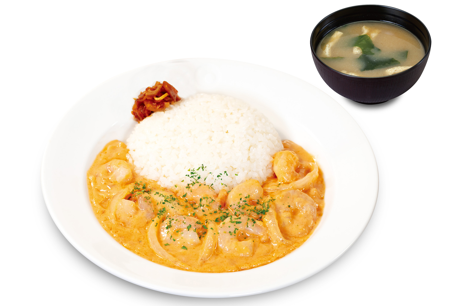 松屋「たっぷり海老のニューバーグソース」（880円）