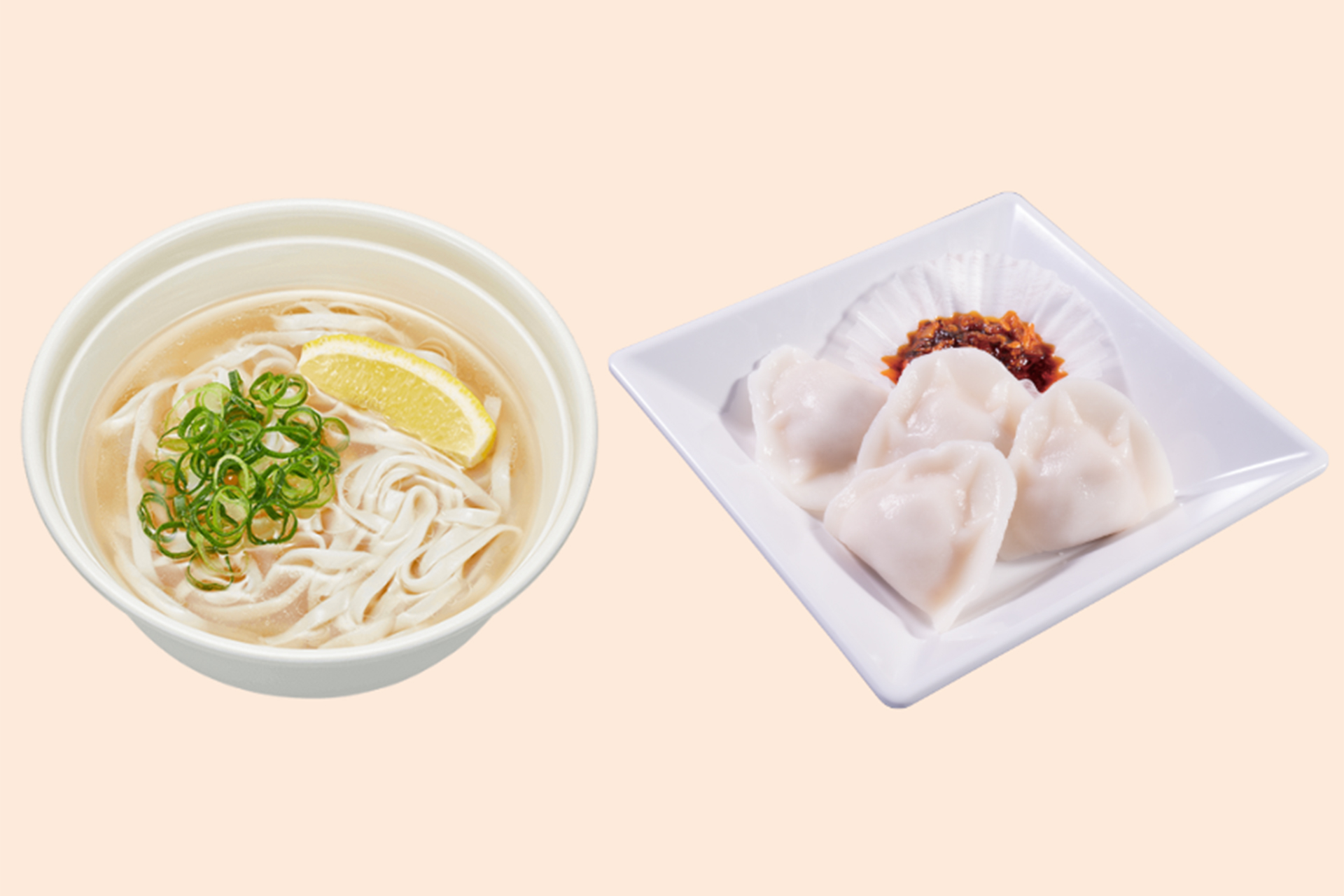 鯛スープと国産米粉入りフォー＆水餃子の満腹セット（690円）