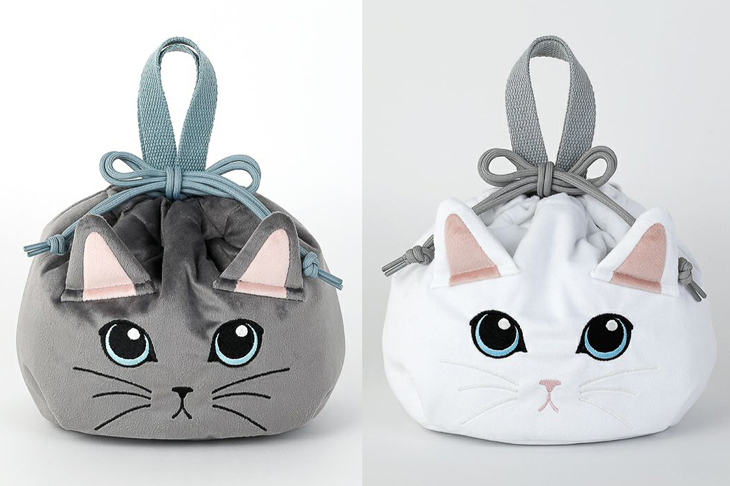 紀ノ国屋 保冷巾着 ロシアンブルーと白猫