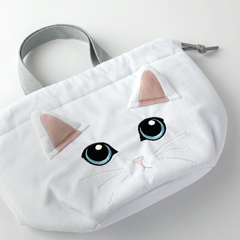 紀ノ国屋 保冷巾着 白猫（公式オンラインストア限定販売）