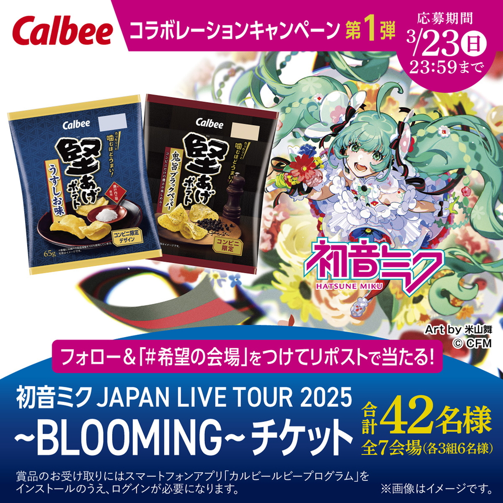 「初音ミク JAPAN LIVE TOUR 2025 ～BLOOMING～」のチケットが抽選で当たるキャンペーン