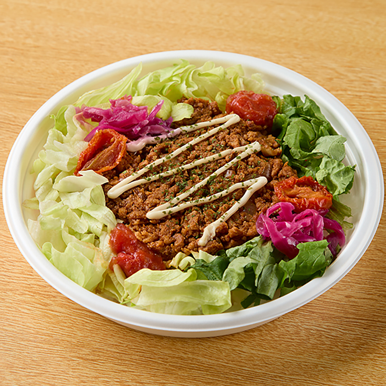 スパイスの香り広がる植物生まれのピリ辛タコライス（598円）