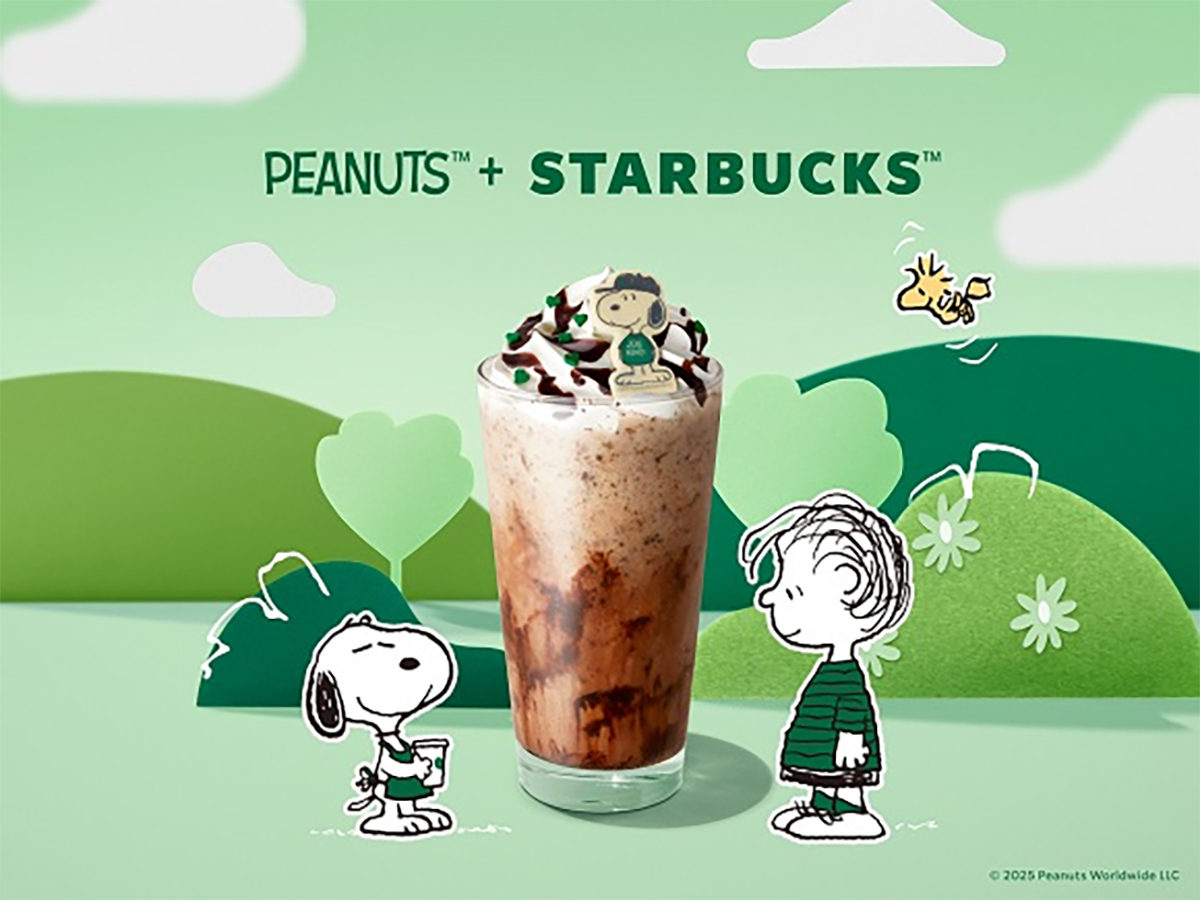 スターバックス＋PEANUTS「ジョー カインド スヌーピー キャラメル チョコレート オーツミルク フラペチーノ」