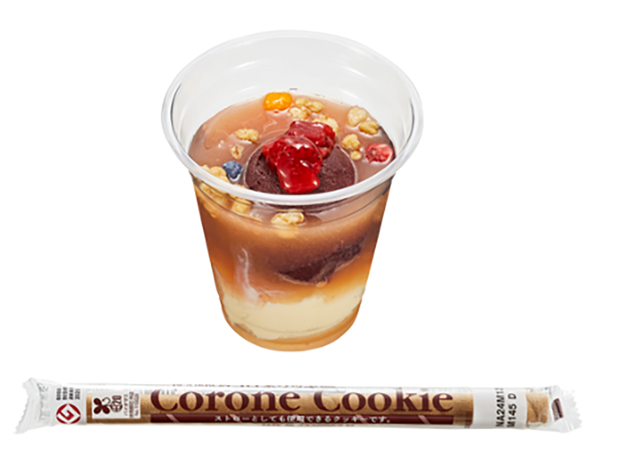 まぜまぜスムージー風 アサイー＆ピンクグァバ～ストローとしても使える～コロネクッキーつき（610円）