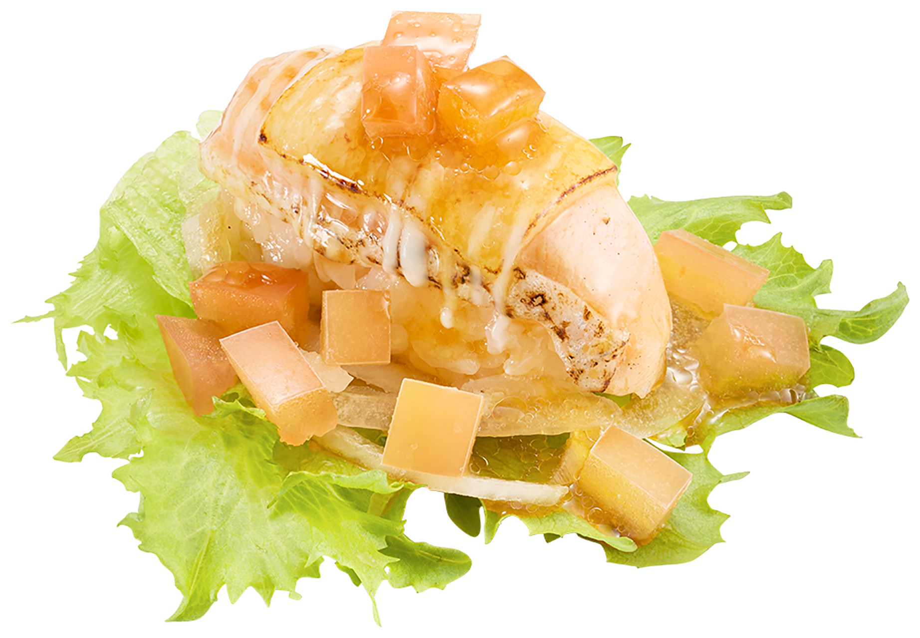 炙りサーモンチーズのサラダ寿司（150円～）