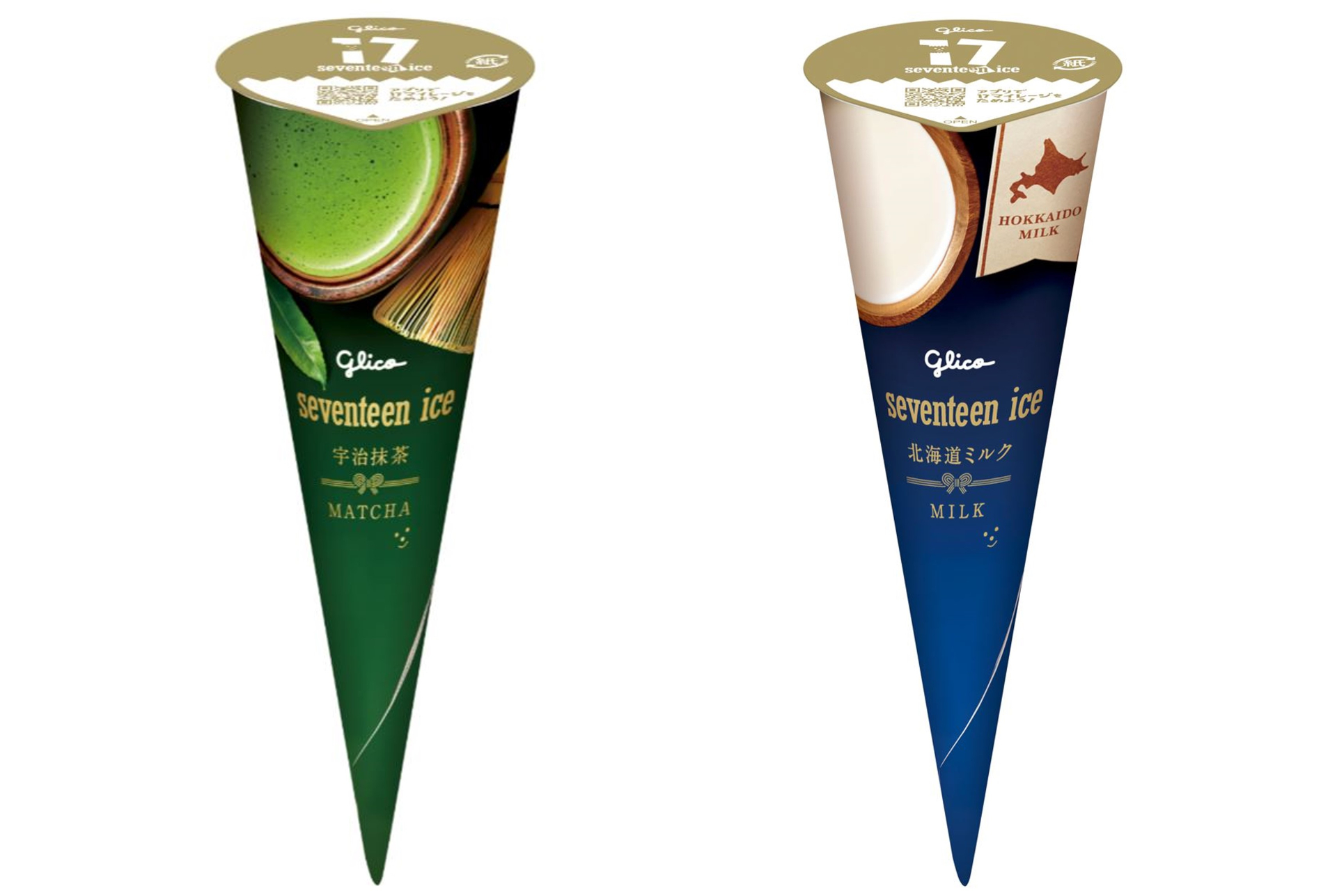 「セブンティーンアイス 宇治抹茶」と「セブンティーンアイス 北海道ミルク」