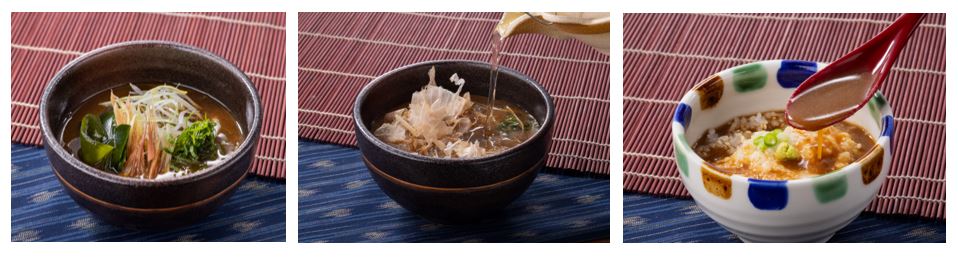 4種類の味変を順番に食べ進めるのがおすすめ