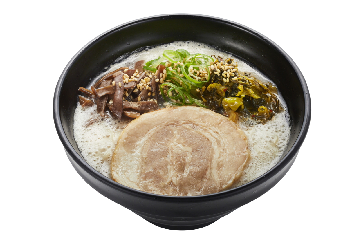 「博多一双監修 博多豚骨カプチーノ風ラーメン ピリ辛高菜入り」（590円～）