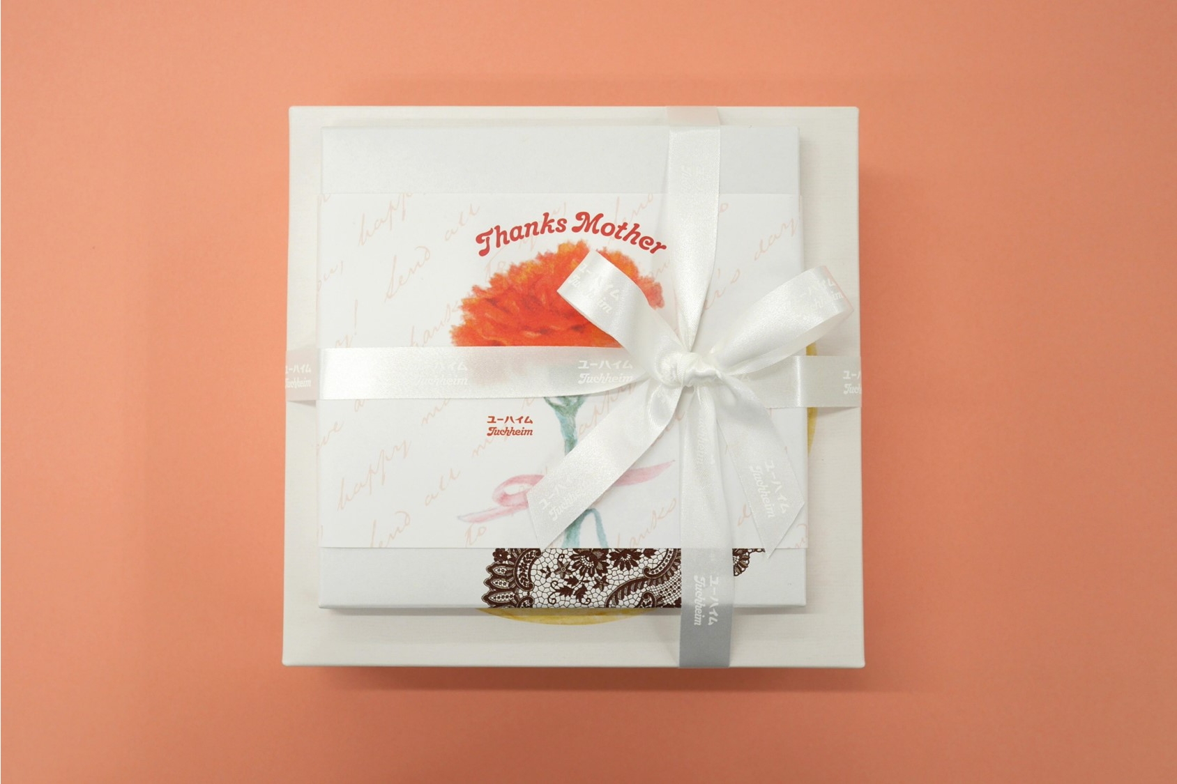 ユーハイム各店舗は母の日用にリボン・掛け紙のラッピングに対応