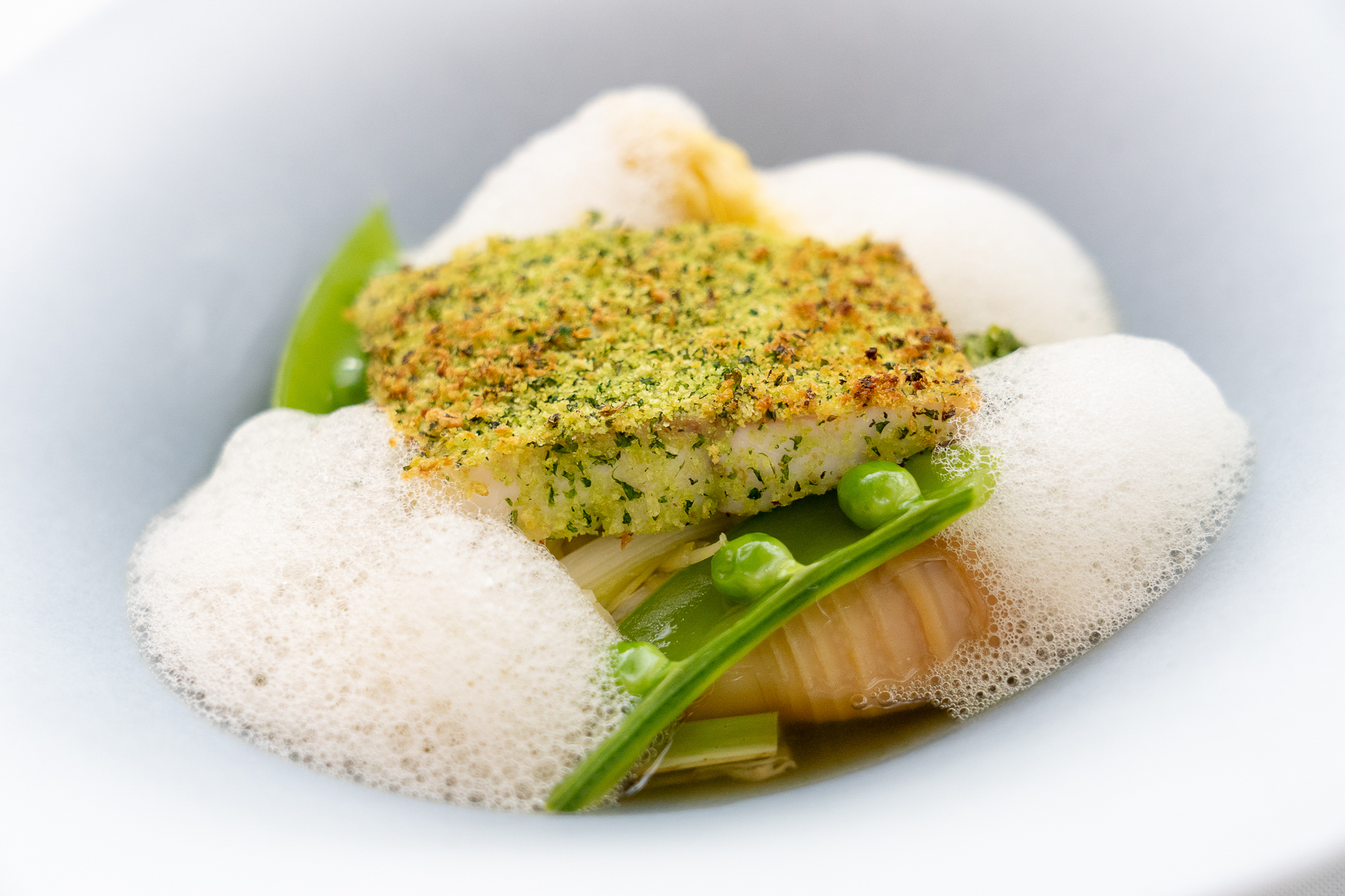 筍とコゴミをしのばせた春らしい魚料理