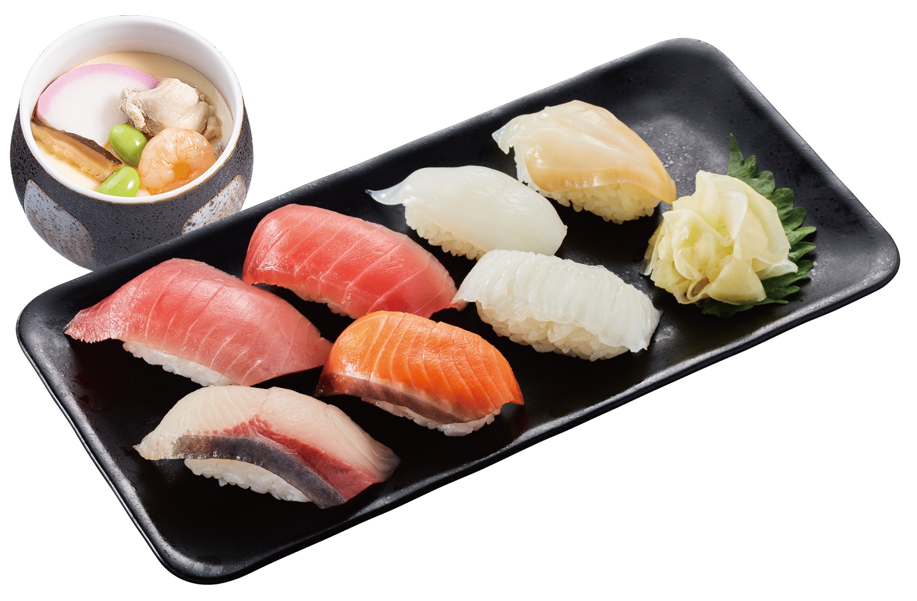 「かっぱ寿司の食べホー」の「先ずコレ！かっぱの定番オススメにぎり7貫セット」