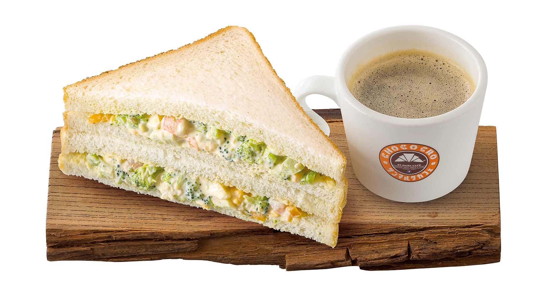 「ぷりぷり海老とブロッコリーのサラダサンド」（440円）