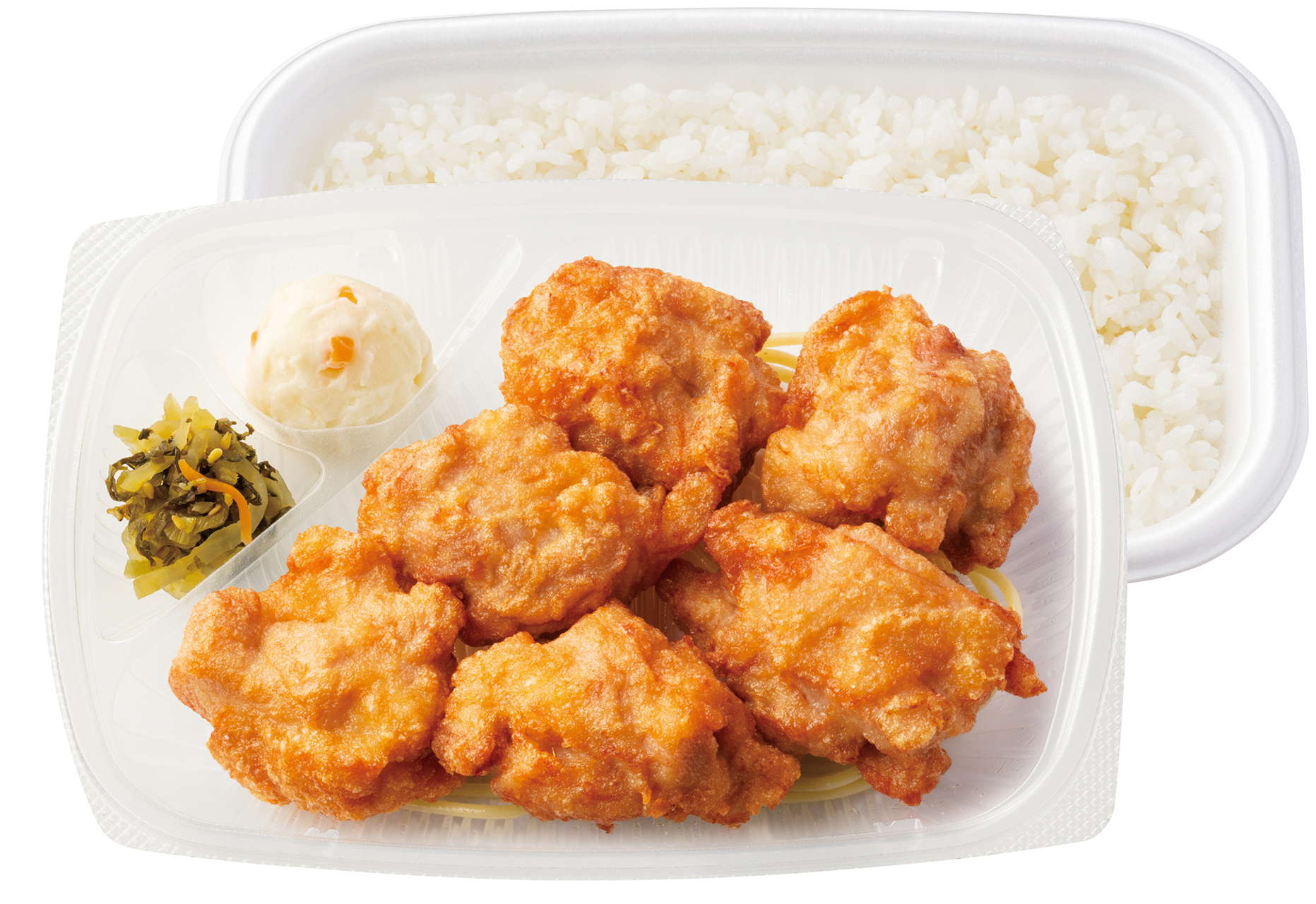 「さらにおいしくリニューアル 新・6コ入り から揚弁当」