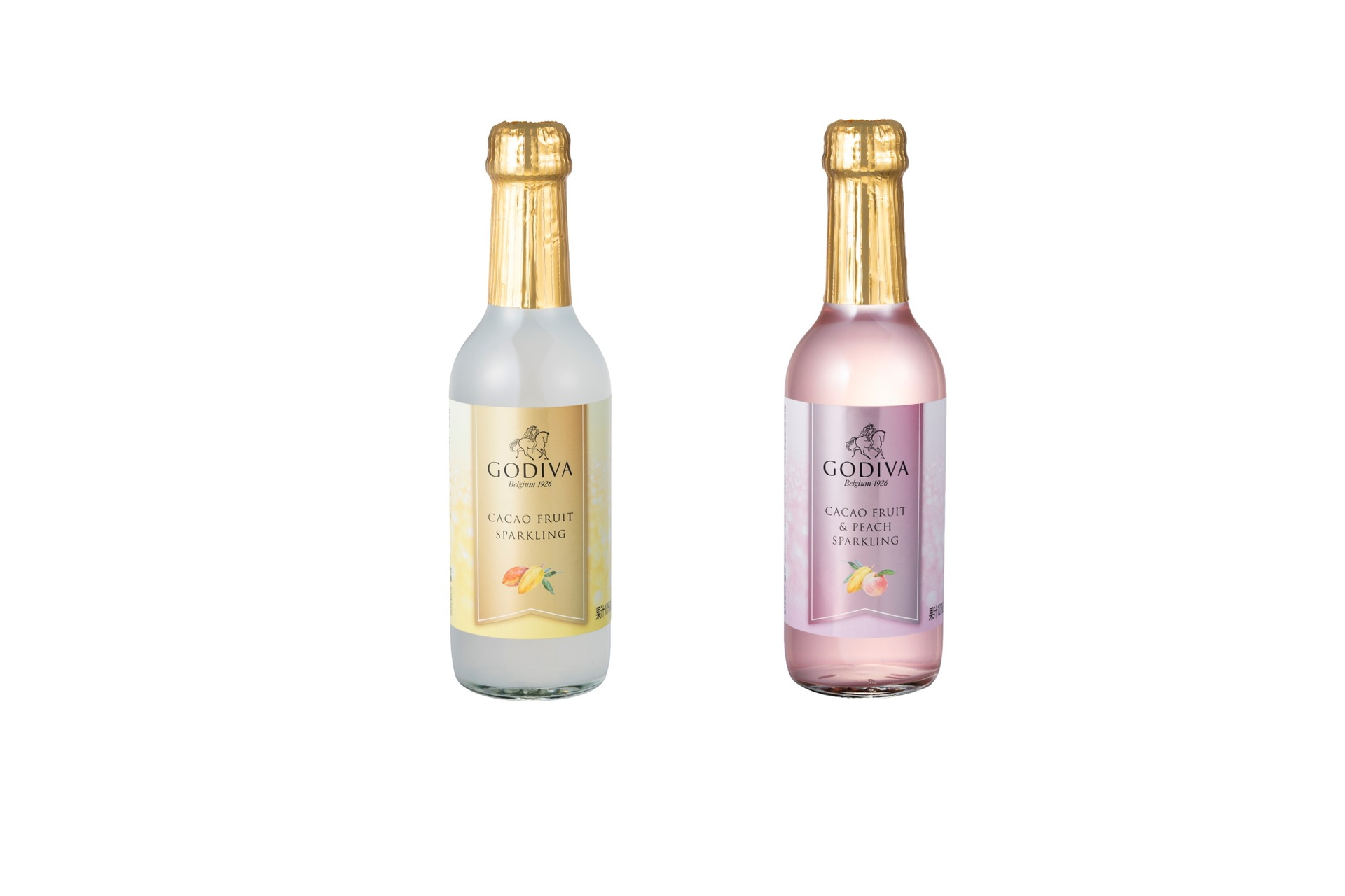 ゴディバ「カカオ フルーツ スパークリング」「カカオ フルーツ スパークリング ピーチ」