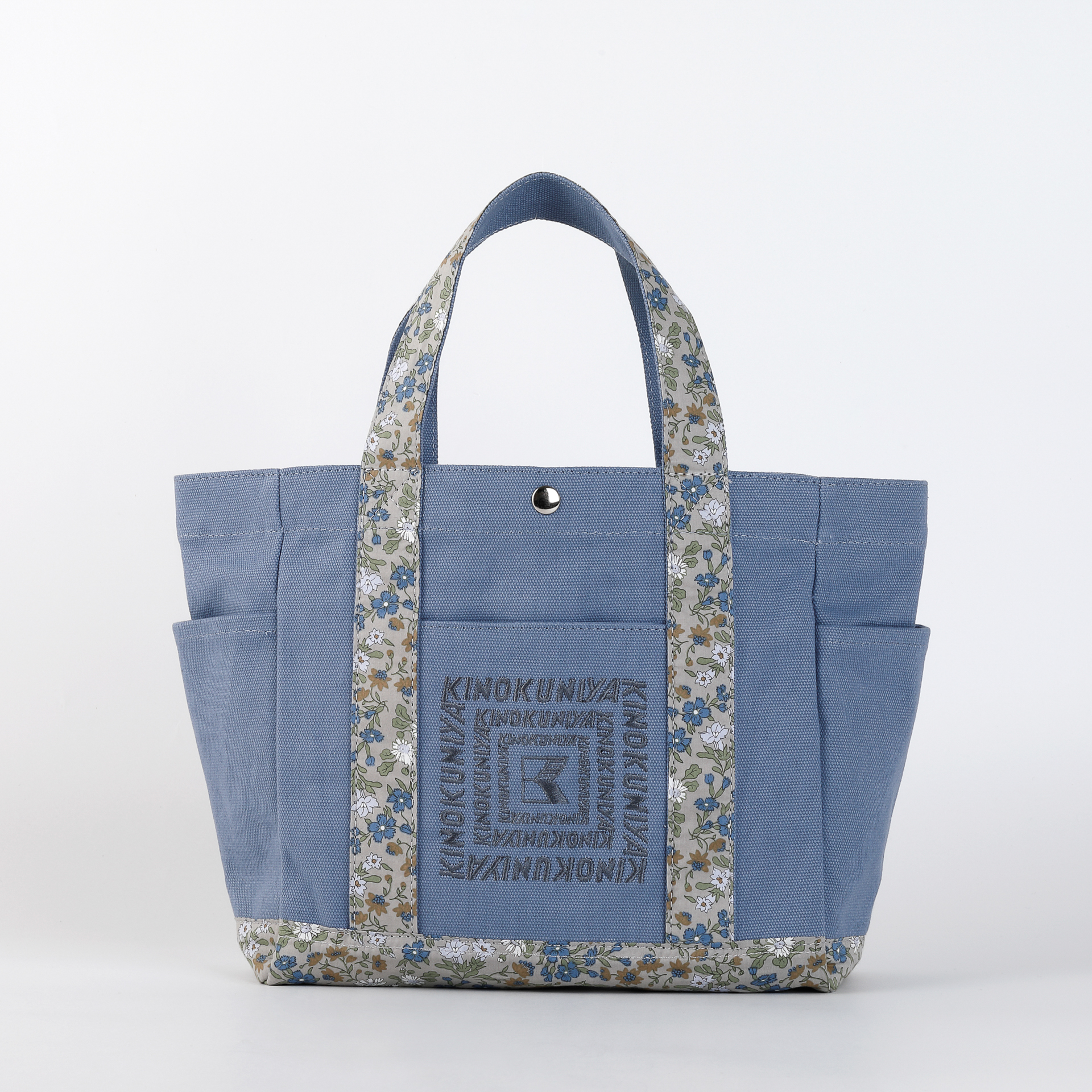 紀ノ国屋 リバティプリント コットントート グレーブルー（マリア Maria）