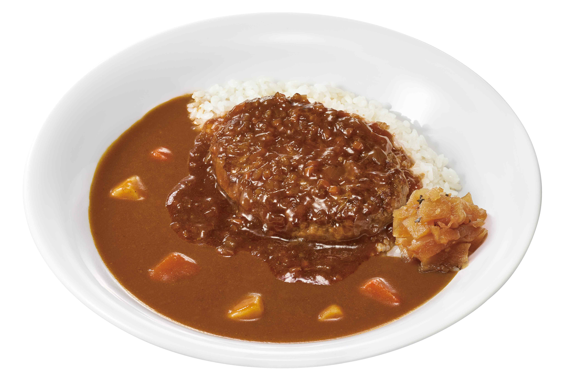 すき家「煮込みハンバーグカレー」（ミニ 730円、並盛 830円、大盛 970円、メガ 1230円）