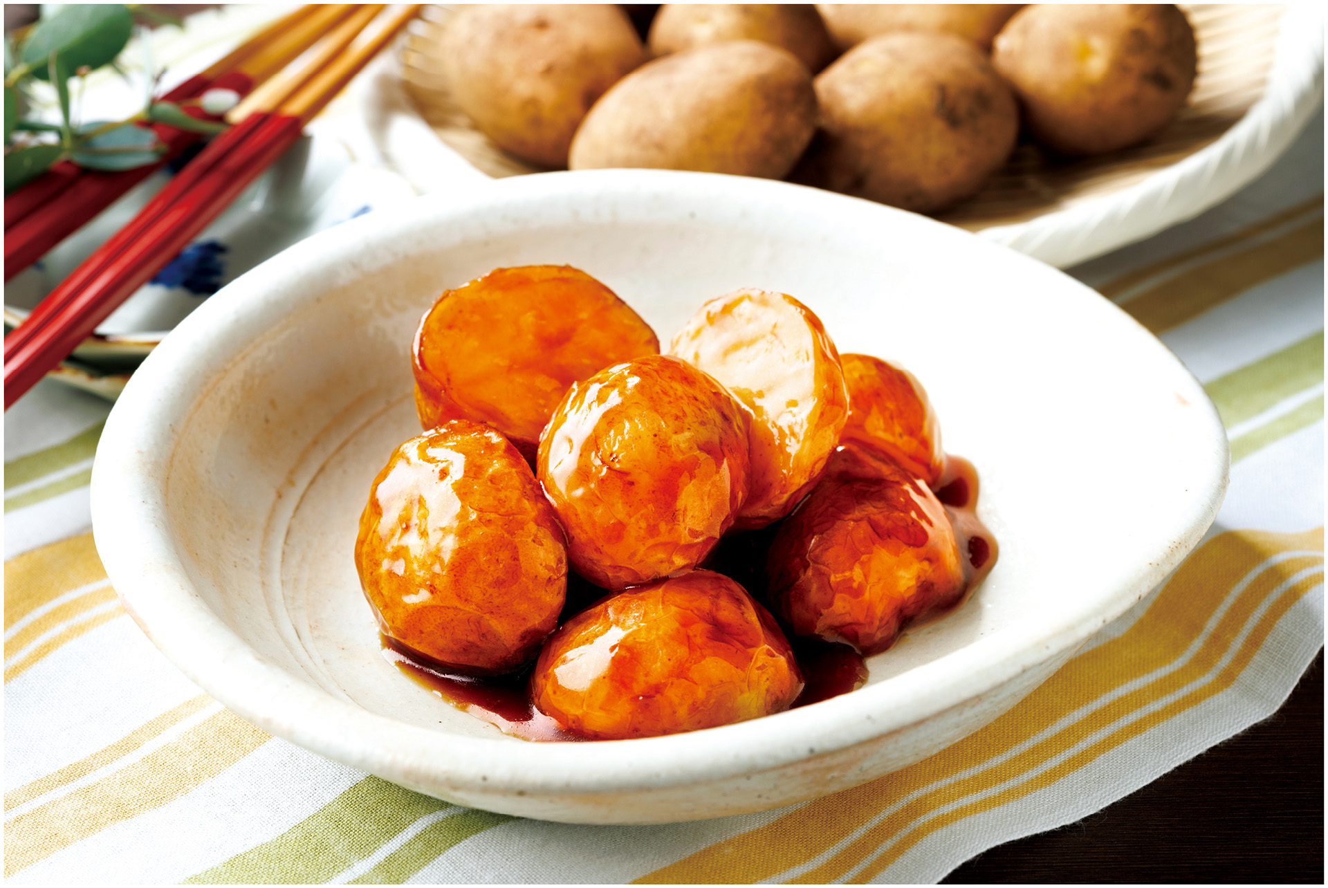 「鹿児島県産新じゃがいもの甘辛和え」（213円/100g）