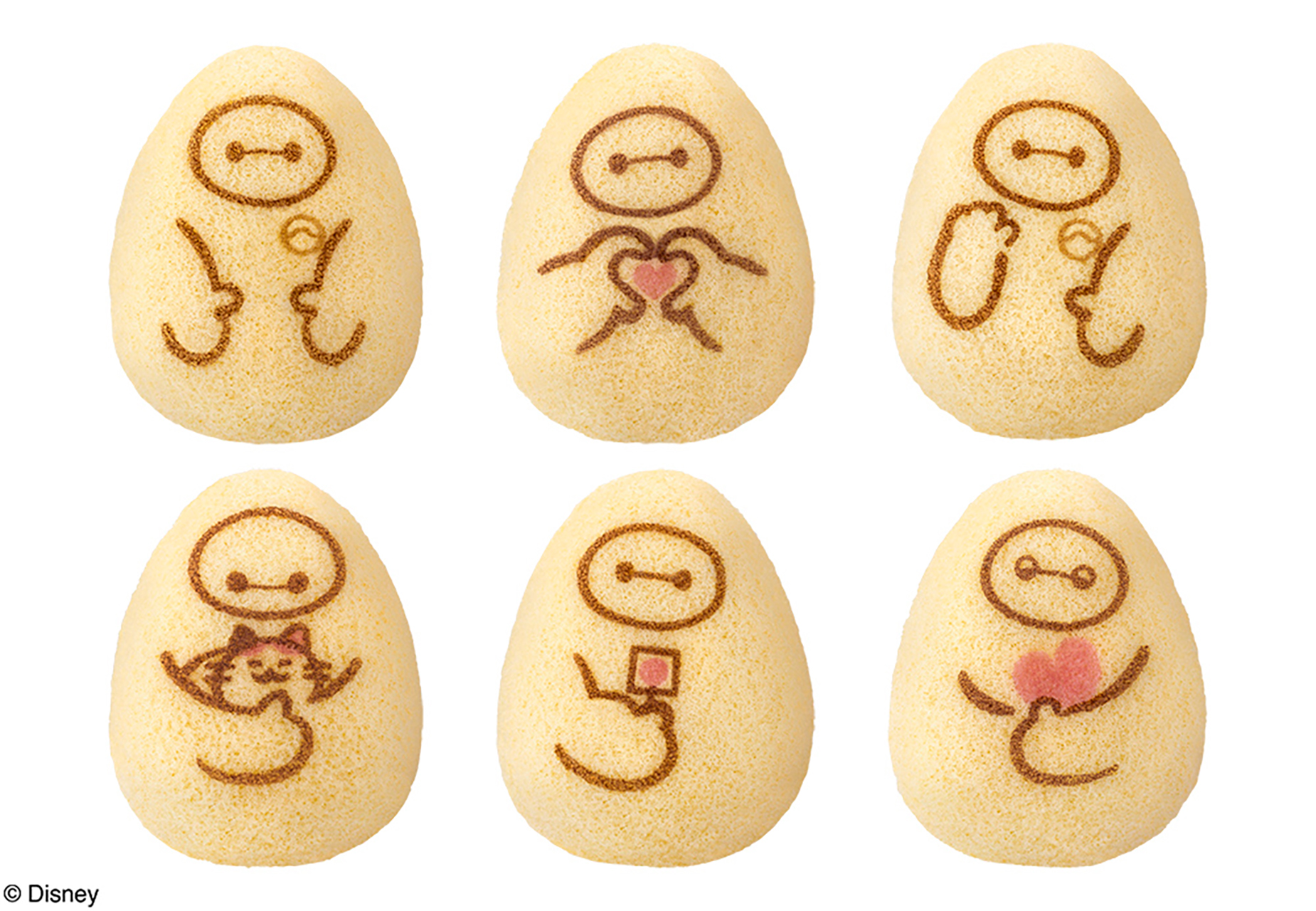 スポンジケーキのデザインは6種類