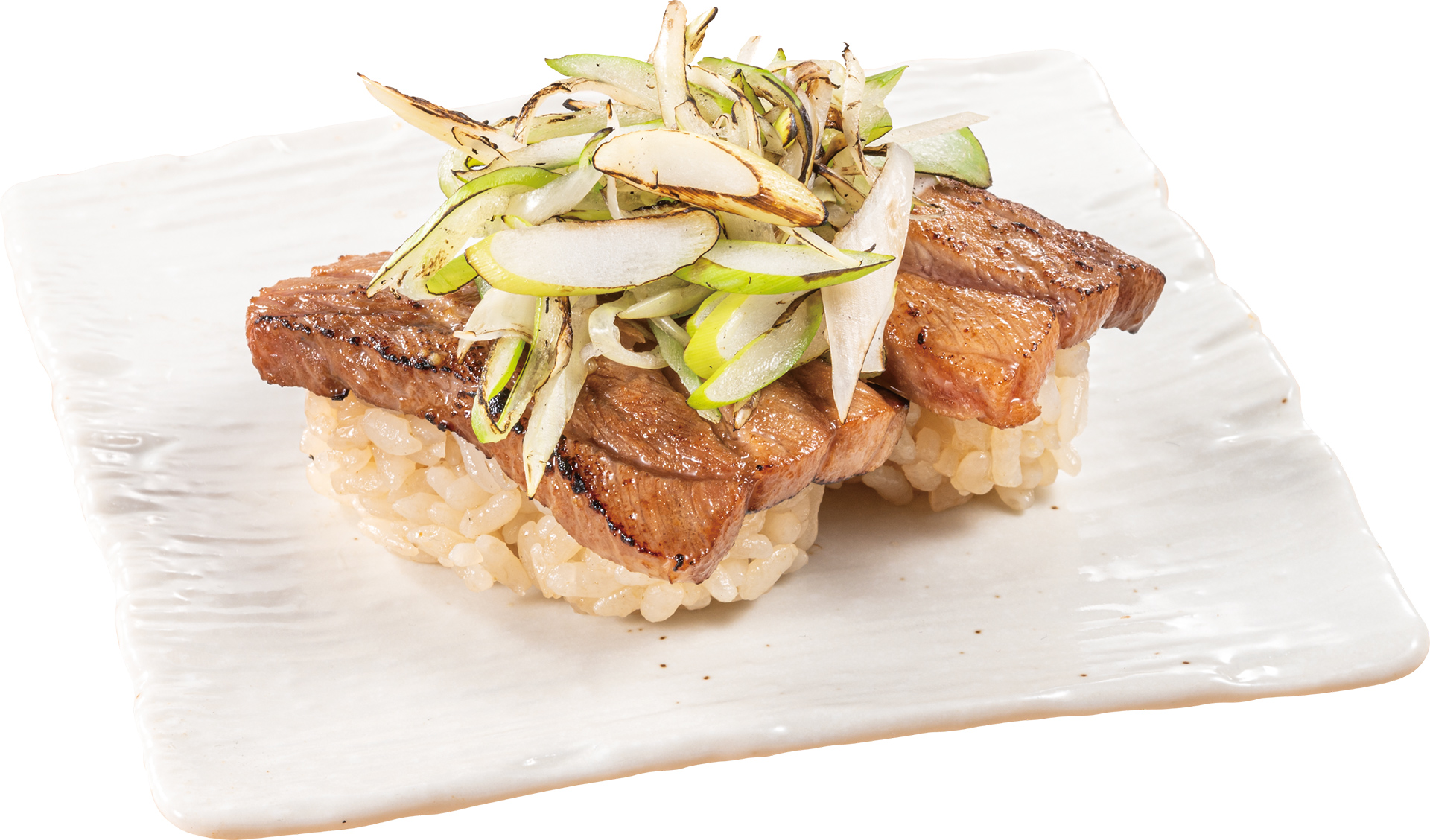 天然本鮪“わかれ身”の漬け炙り ねぎま仕立て［2貫］（462円）