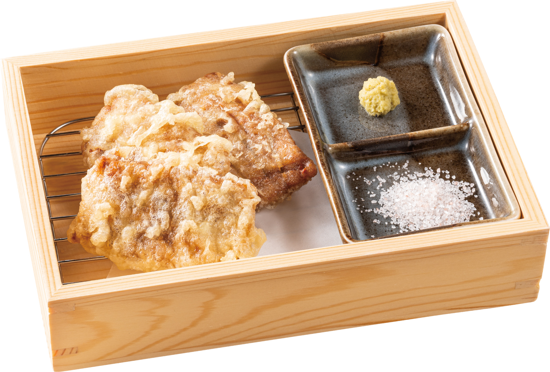 天然本鮪“わかれ身”の漬け 天ぷら（605円）