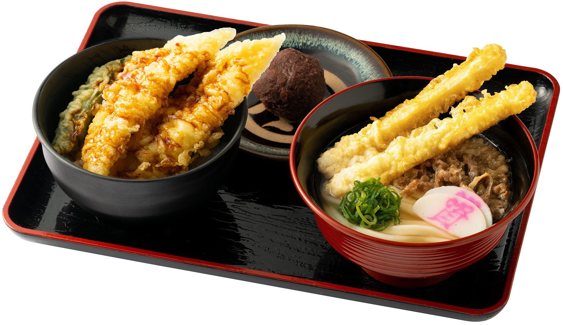 「穴子天しあわせセット（ぼた餅あり）」（990円・九州/山口店舗の価格）