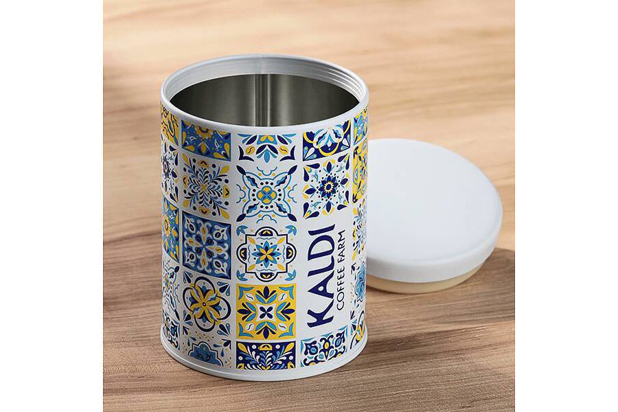 カルディコーヒーファーム「キャニスター缶 タイル柄」