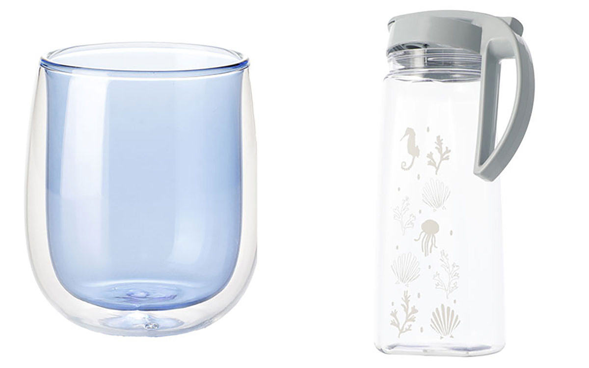 「ダブルウォールタンブラー」（左）、「冷水筒」（右）