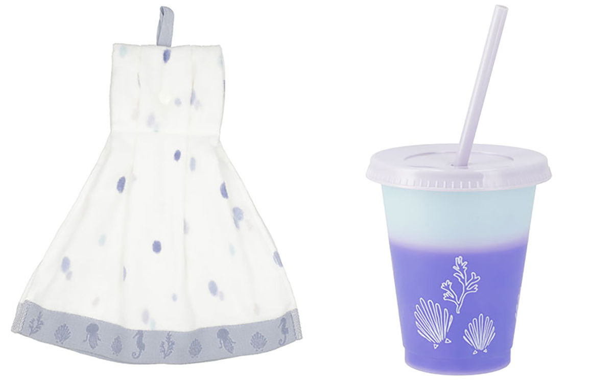 「ドレスタオル」（左）、「色が変わるタンブラー」（右）