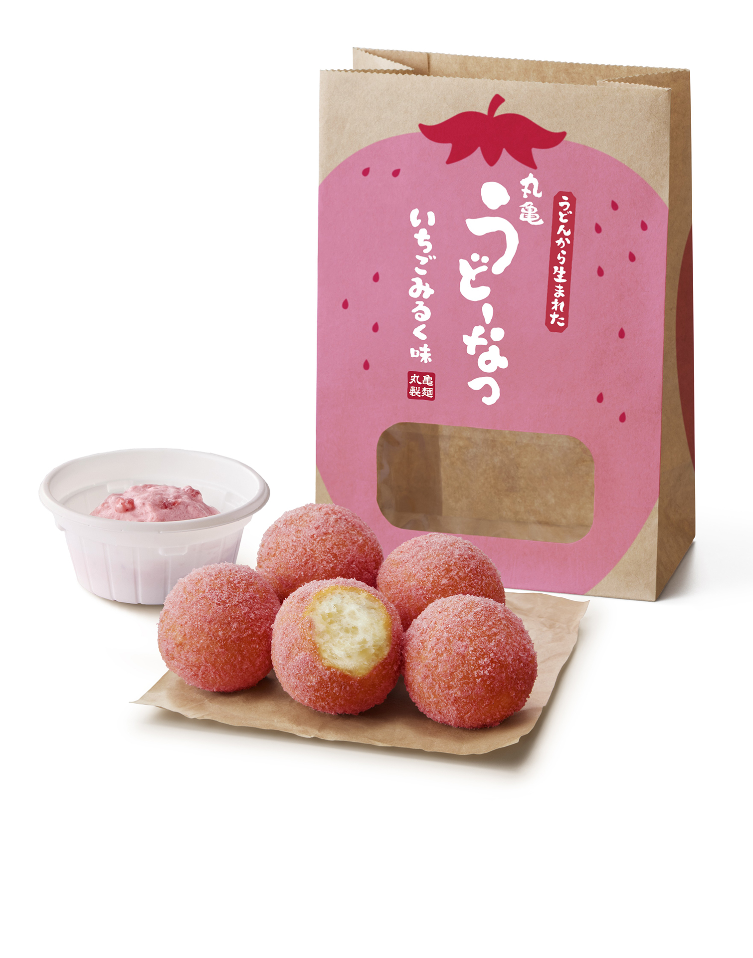 「丸亀うどーなつ いちごみるく味」（350円）