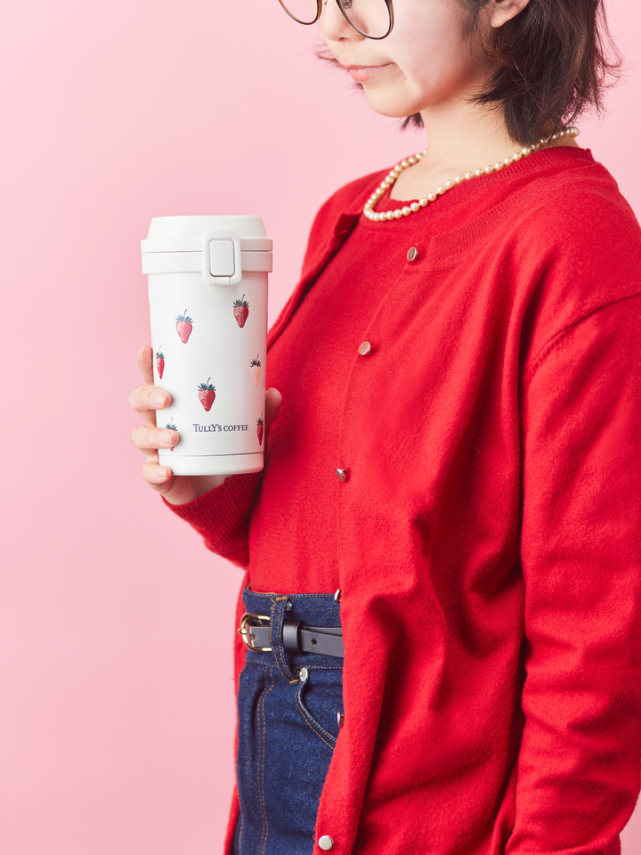 TULLY&#39;S COFFEE - タリーズコーヒー　苺柄　タンブラー 限定1個 新品未使用 タリーズ タンブラー 【いちご】400ml