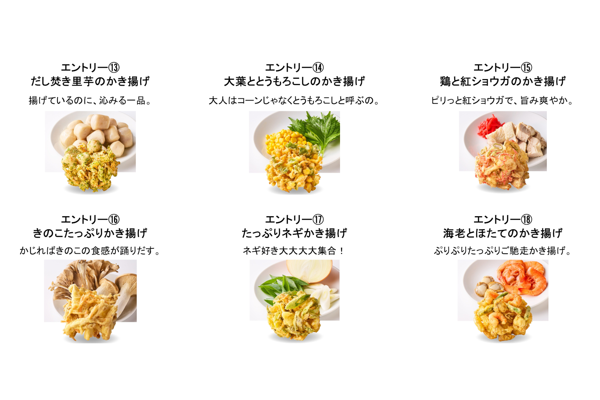 エントリーかき揚げ25種