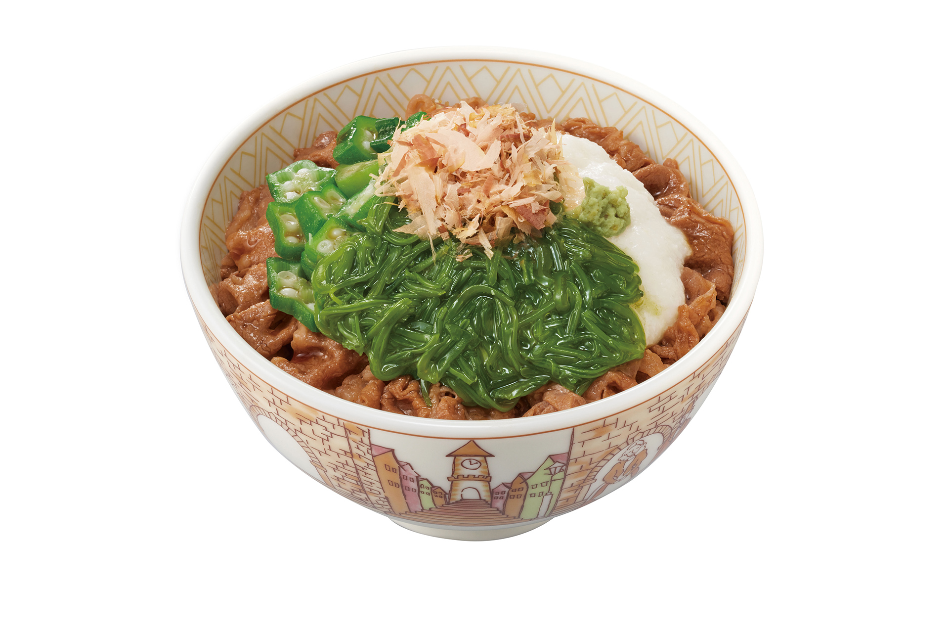 「山かけめかぶオクラ牛丼」