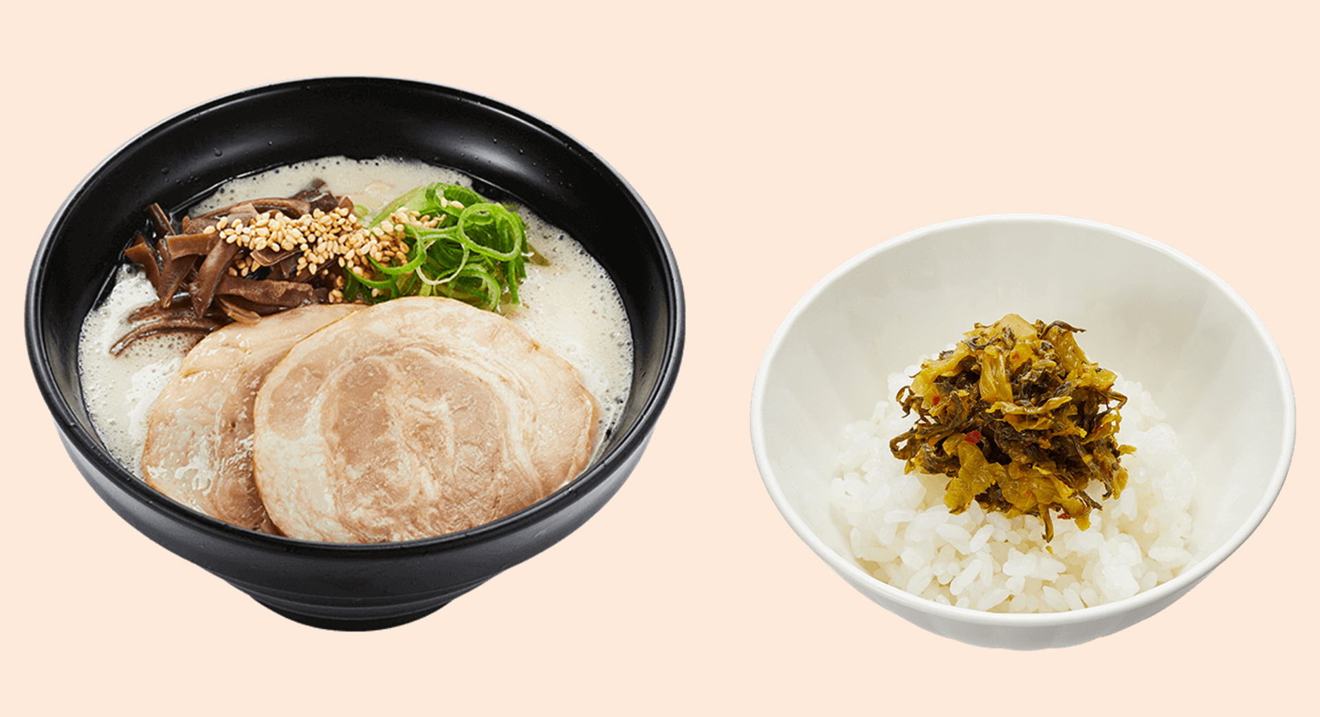 「博多豚骨カプチーノ風ラーメン大満足セット」（690円～）