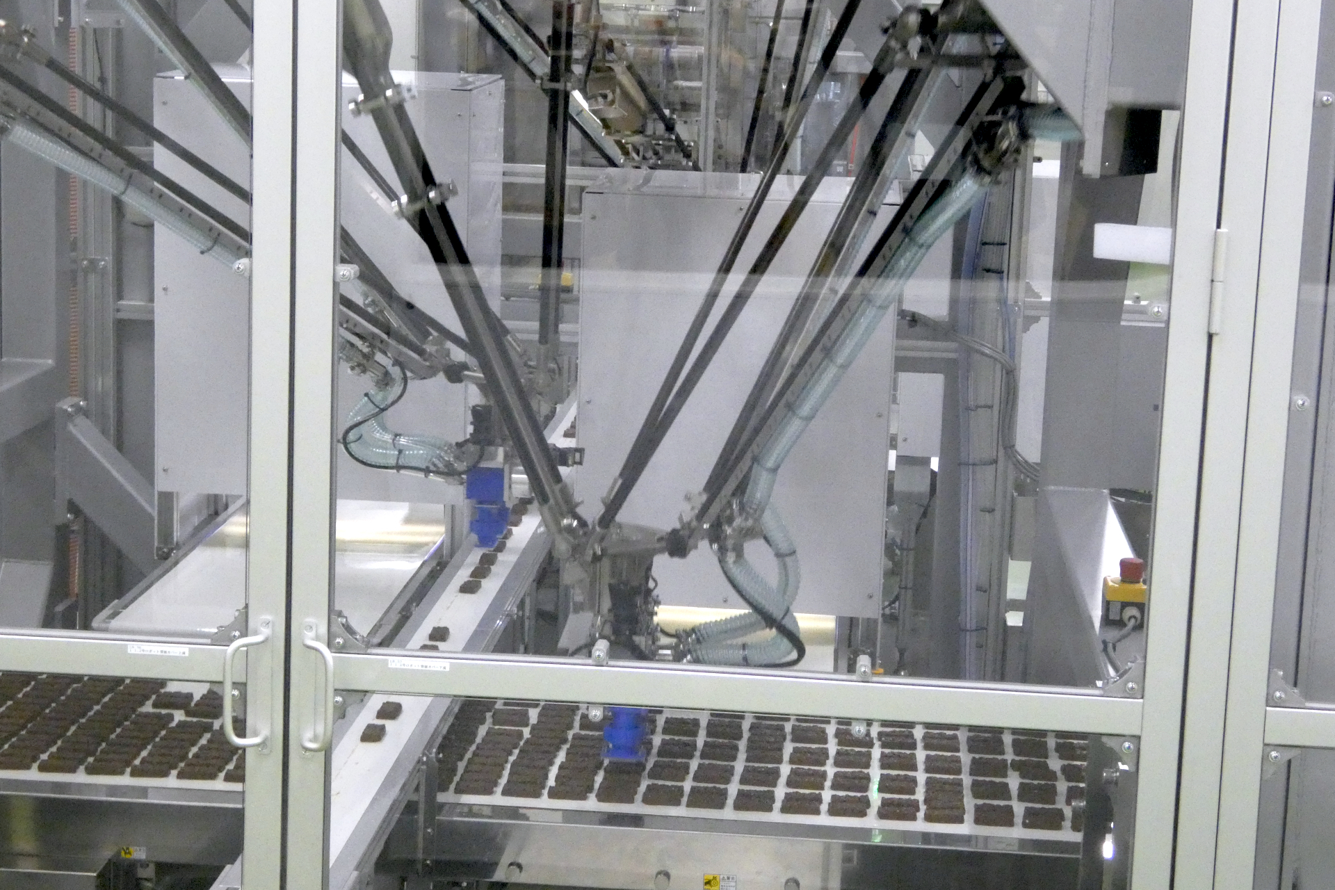 ガラス越しにブラックサンダーができていく様子を眺められる（※一般来場者の撮影はNG。今回は特別に許可を得て撮影）