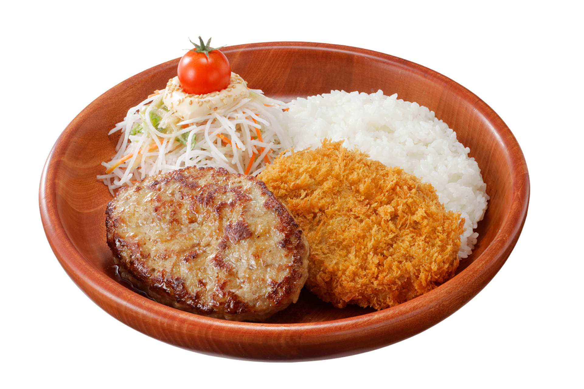 「メンチカツ＆ハンバーグディッシュ」（S 1480円、M 1660円、L 1960円）