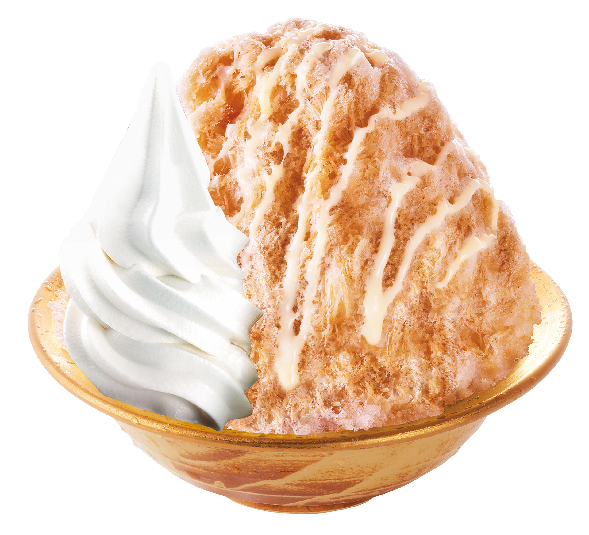 ソフトクリームをトッピングしたチャイ氷