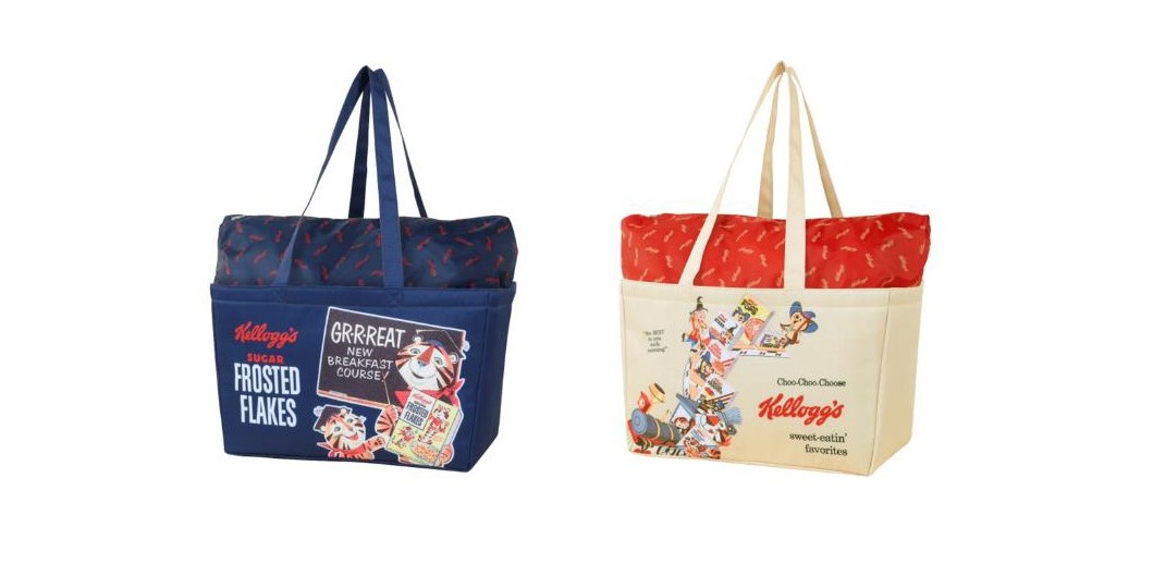 大容量保冷レジバッグ　トニーデザイン（左）とケロッグデザイン（右）