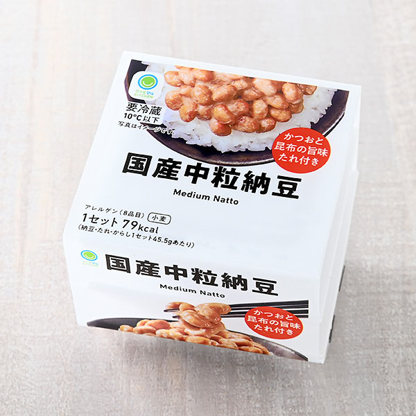 かつおと昆布の旨味たれ付き 国産中粒納豆