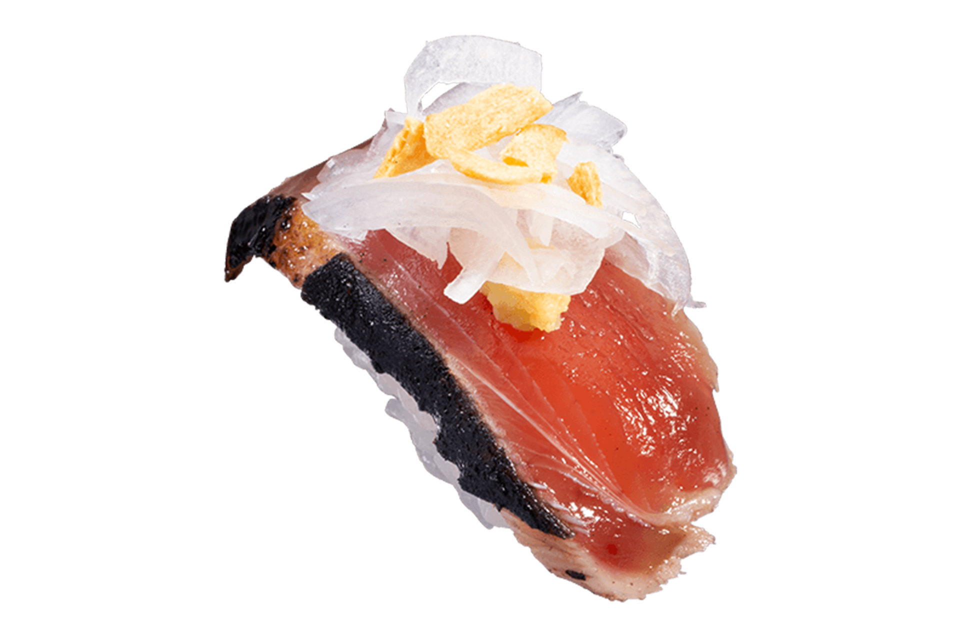 国産炭焼きかつおたたき香味野菜仕立て（1貫 110円～）