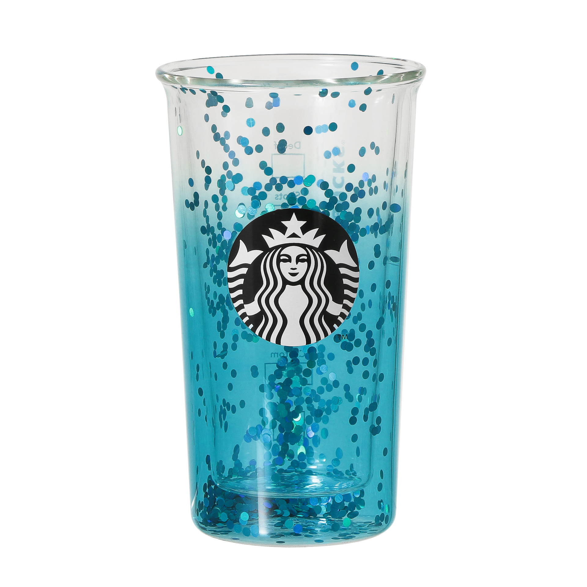 ダブルウォール耐熱グラスターコイズグラデーション355ml