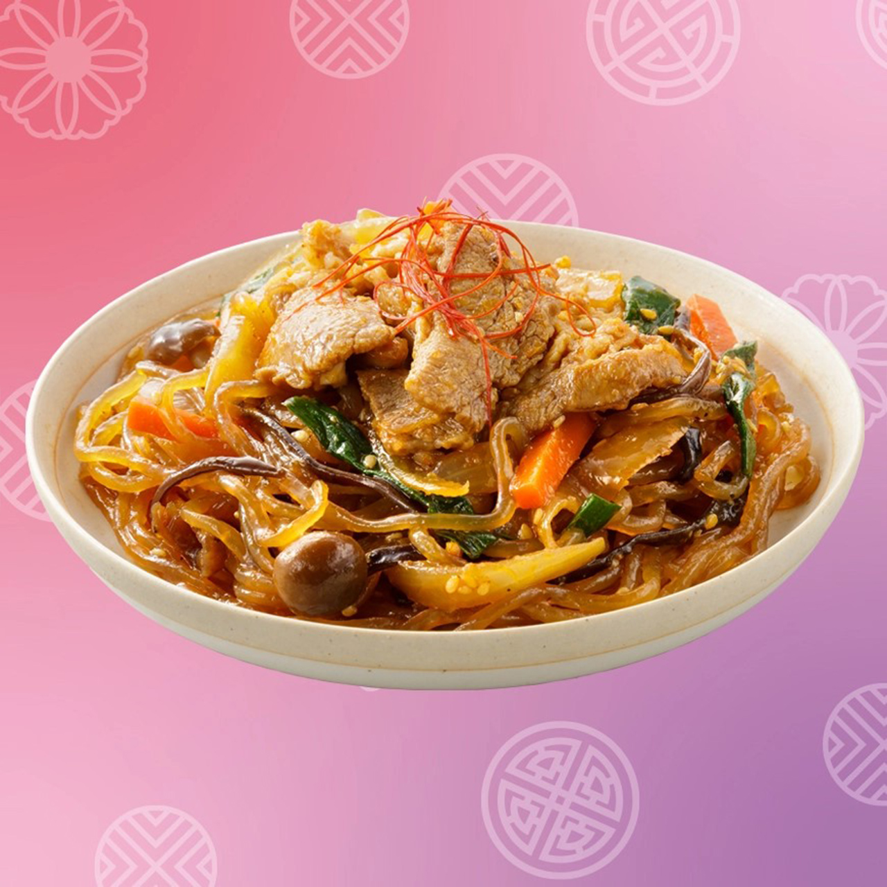 「プルコギチャプチェ　 韓国風春雨炒め」（386円）