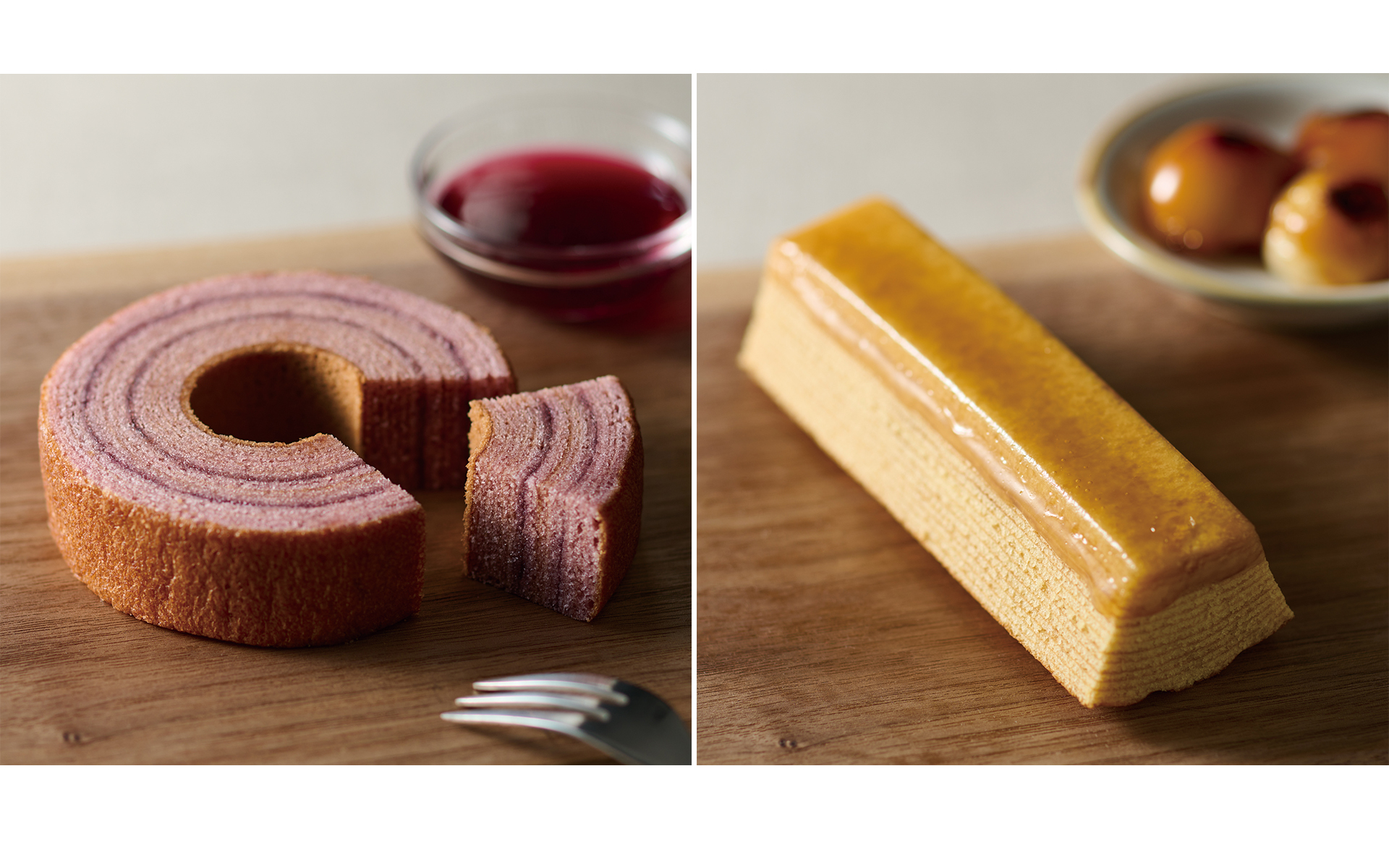 無印良品「ハスカップバウム」と「不揃い みたらし団子風バウム」