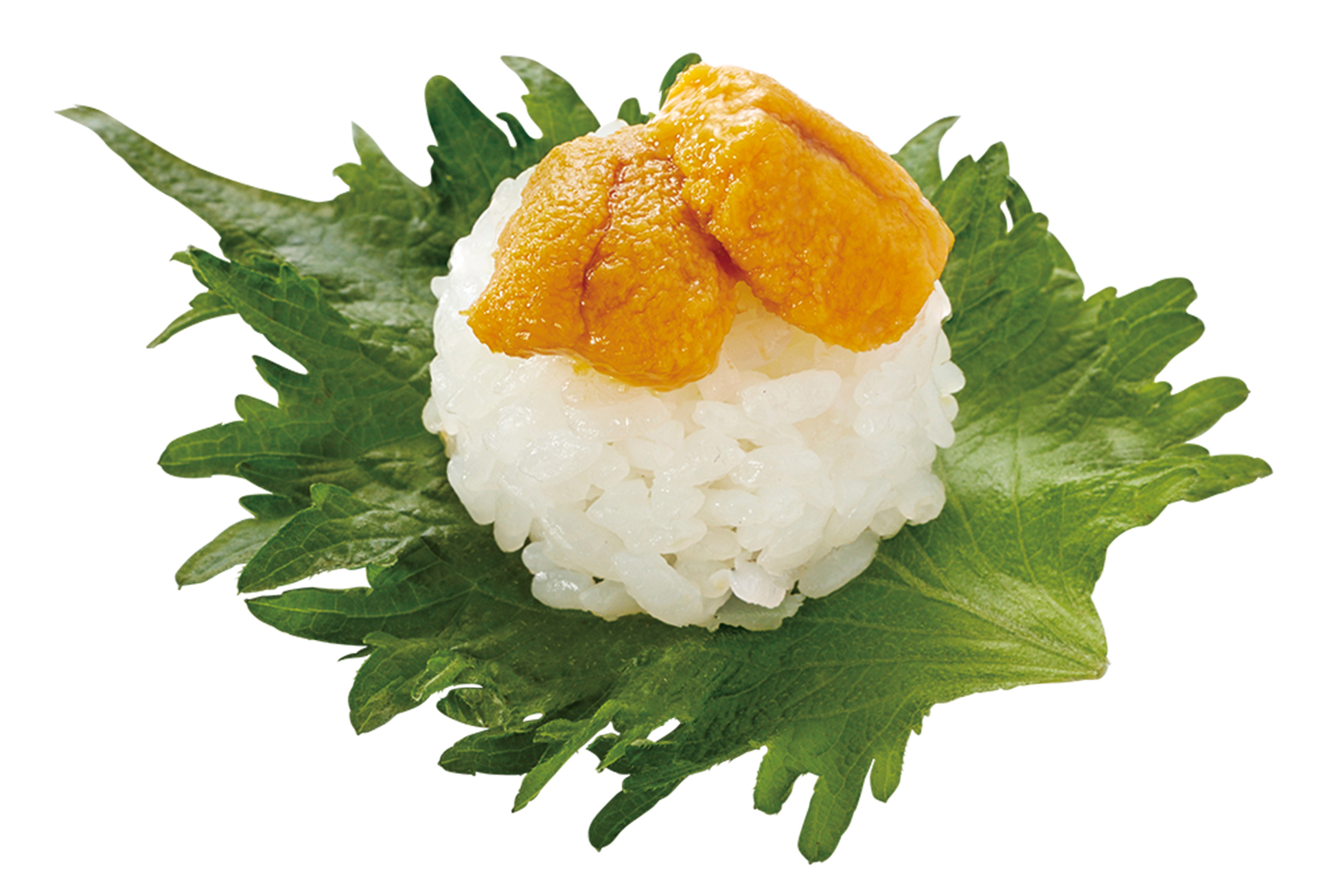 「うに大葉包み（1貫）」（130円～）