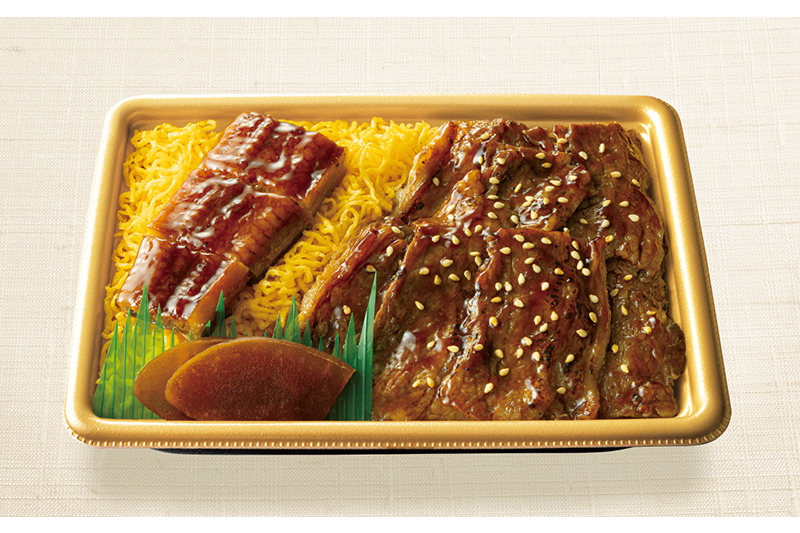 「うなぎ蒲焼と牛焼肉重」（1680円）