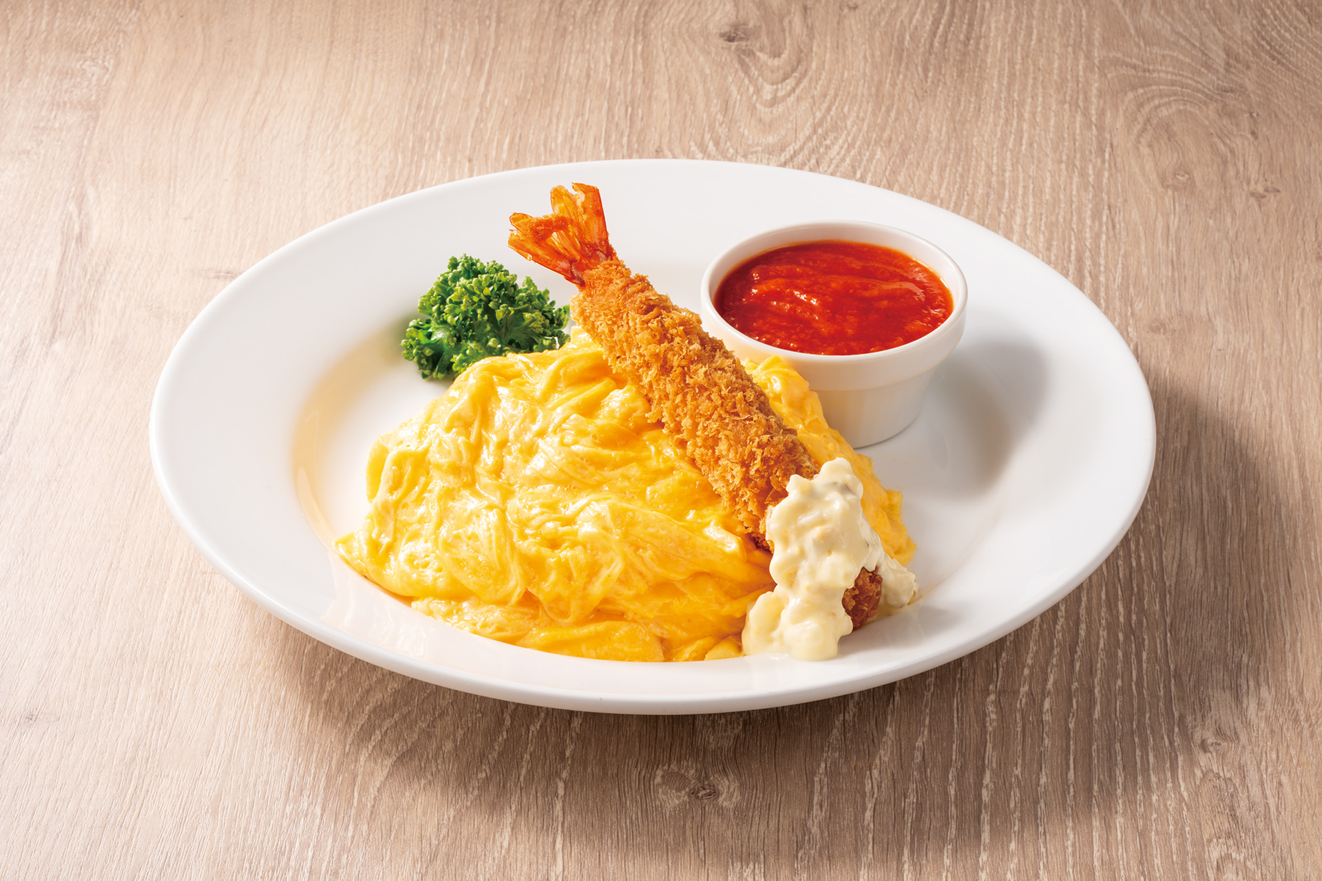 特製ケチャップのオムライス&海老フライ（1309円）