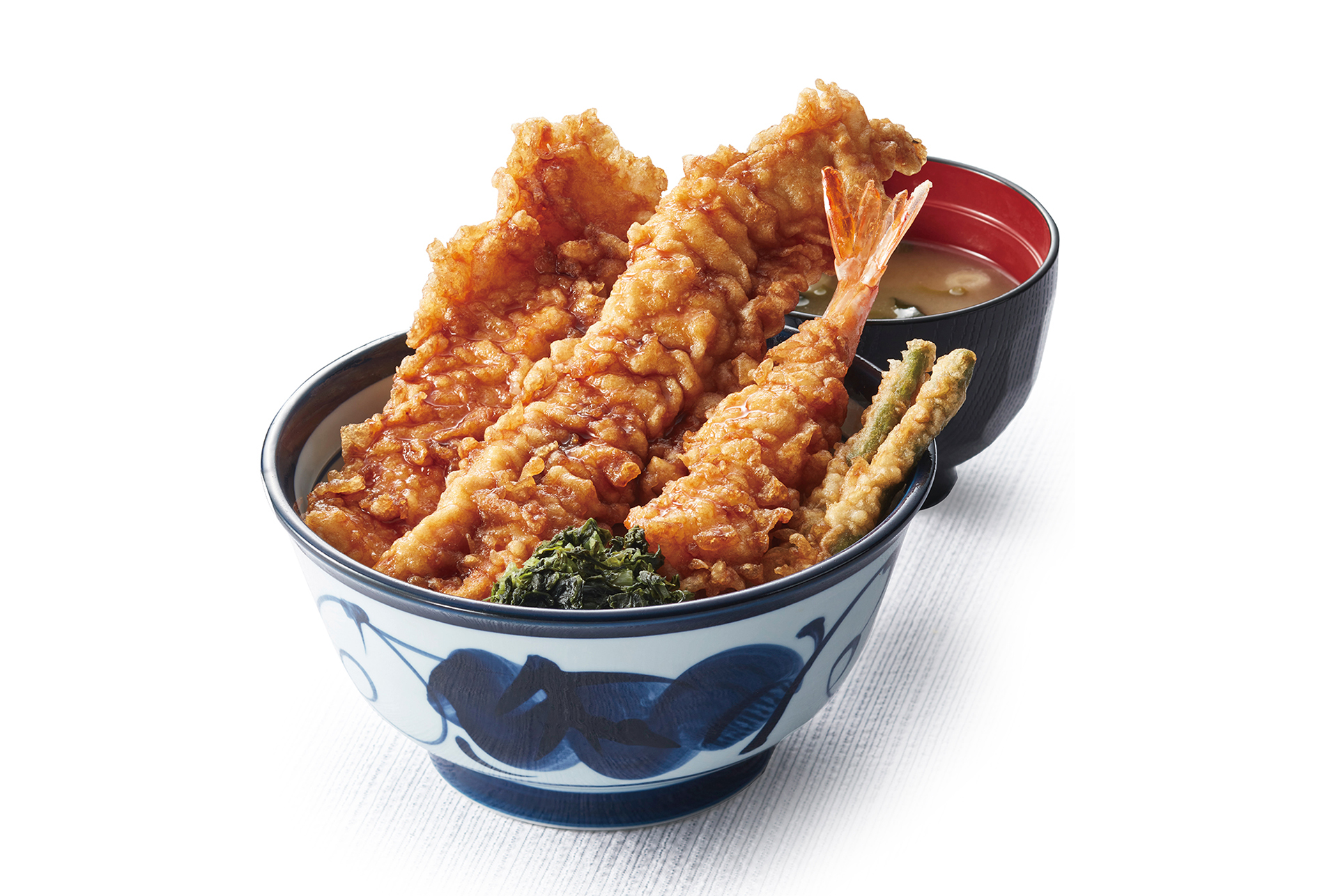 「たれづけ大江戸天丼（みそ汁付）」（1050円）