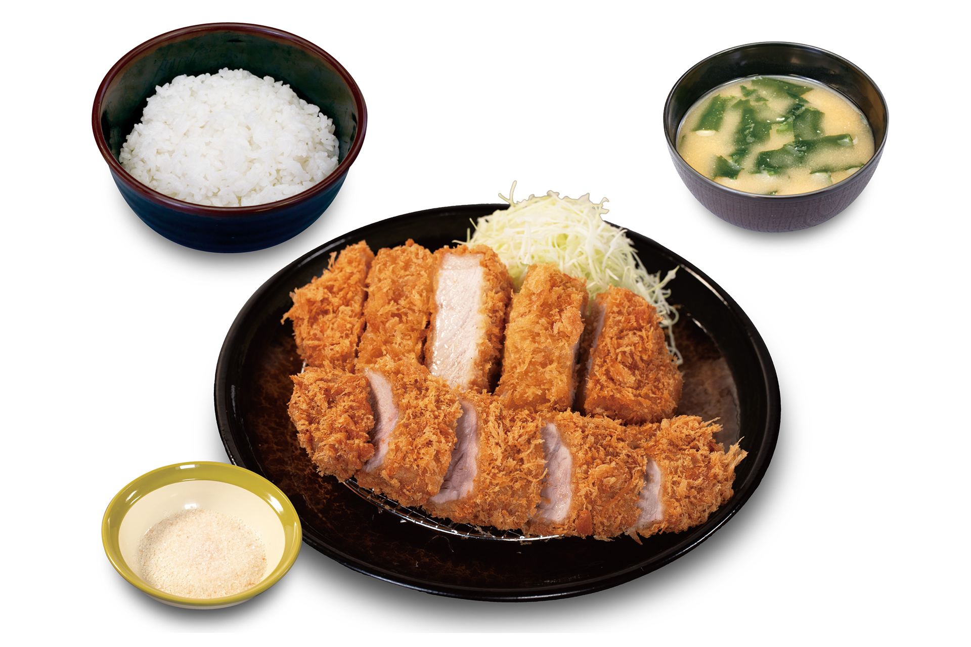 国産雪国育ちロースかつ&丸太ヒレかつ定食（1600円）